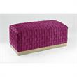 Posh Living Michirin Woven Velvet Bench in Fuchsia/Gold