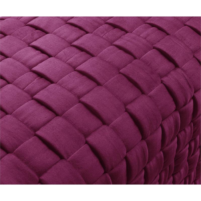 Posh Living Michirin Woven Velvet Bench in Fuchsia/Gold