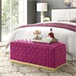 Posh Living Michirin Woven Velvet Bench in Fuchsia/Gold