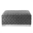 Posh Living Michirin Woven Velvet Bench in Gray/Chrome