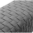 Posh Living Michirin Woven Velvet Bench in Gray/Chrome