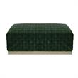 Posh Living Michirin Woven Velvet Bench in Hunter Green/Gold