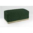 Posh Living Michirin Woven Velvet Bench in Hunter Green/Gold