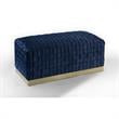 Posh Living Michirin Woven Velvet Bench in Navy/Gold