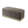 Posh Living Michirin Woven Velvet Bench in Taupe/Gold