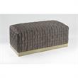 Posh Living Michirin Woven Velvet Bench in Taupe/Gold