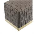 Posh Living Michirin Woven Velvet Bench in Taupe/Gold