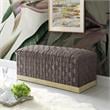 Posh Living Michirin Woven Velvet Bench in Taupe/Gold