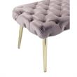 Posh Living Dia Button Tufted Velvet Bench with Metal Legs in Lilac/Gold