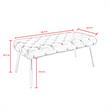 Posh Living Dia Button Tufted Velvet Bench with Metal Legs in Lilac/Gold