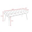 Posh Living Dia Button Tufted Velvet Bench with Metal Legs in Fuchsia/Gold