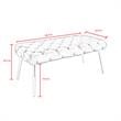 Posh Living Dia Button Tufted Velvet Bench with Metal Legs in Gray/Chrome