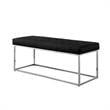 Posh Living Foster Faux Leather Bench in Black/Chrome