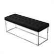 Posh Living Foster Faux Leather Bench in Black/Chrome