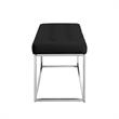 Posh Living Foster Faux Leather Bench in Black/Chrome