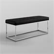 Posh Living Foster Faux Leather Bench in Black/Chrome