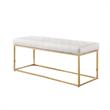 Posh Living Foster Faux Leather Bench in White/Gold