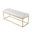 Posh Living Foster Faux Leather Bench in White/Gold
