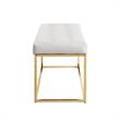 Posh Living Foster Faux Leather Bench in White/Gold