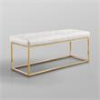 Posh Living Foster Faux Leather Bench in White/Gold
