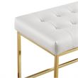 Posh Living Foster Faux Leather Bench in White/Gold