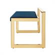 Posh Living Camilo Velvet and Stainless Steel Base Bench in Navy Blue/Gold
