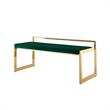 Posh Living Camilo Velvet and Stainless Steel Base Bench in Green/Gold