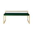 Posh Living Camilo Velvet and Stainless Steel Base Bench in Green/Gold