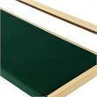 Posh Living Camilo Velvet and Stainless Steel Base Bench in Green/Gold