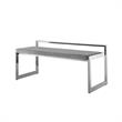 Posh Living Camilo Velvet and Stainless Steel Base Bench in Gray/Chrome