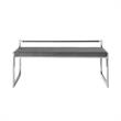 Posh Living Camilo Velvet and Stainless Steel Base Bench in Gray/Chrome