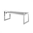 Posh Living Camilo Velvet and Stainless Steel Base Bench in Gray/Chrome