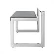 Posh Living Camilo Velvet and Stainless Steel Base Bench in Gray/Chrome