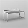 Posh Living Camilo Velvet and Stainless Steel Base Bench in Gray/Chrome