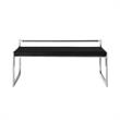 Posh Living Camilo Velvet and Stainless Steel Base Bench in Black/Chrome