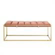 Posh Living Markus Tufted Velvet Bench in Blush Pink/Gold