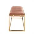 Posh Living Markus Tufted Velvet Bench in Blush Pink/Gold