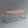 Posh Living Markus Tufted Velvet Bench in Blush Pink/Gold