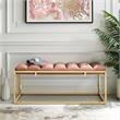 Posh Living Markus Tufted Velvet Bench in Blush Pink/Gold