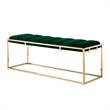 Posh Living Markus Tufted Velvet Bench in Green/Gold