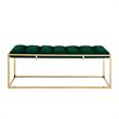 Posh Living Markus Tufted Velvet Bench in Green/Gold