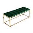 Posh Living Markus Tufted Velvet Bench in Green/Gold