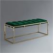 Posh Living Markus Tufted Velvet Bench in Green/Gold