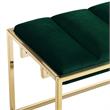Posh Living Markus Tufted Velvet Bench in Green/Gold