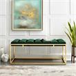 Posh Living Markus Tufted Velvet Bench in Green/Gold