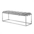 Posh Living Markus Tufted Velvet Bench in Gray/Chrome