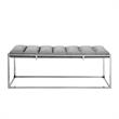 Posh Living Markus Tufted Velvet Bench in Gray/Chrome