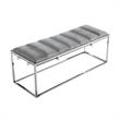 Posh Living Markus Tufted Velvet Bench in Gray/Chrome