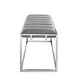 Posh Living Markus Tufted Velvet Bench in Gray/Chrome