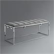 Posh Living Markus Tufted Velvet Bench in Gray/Chrome